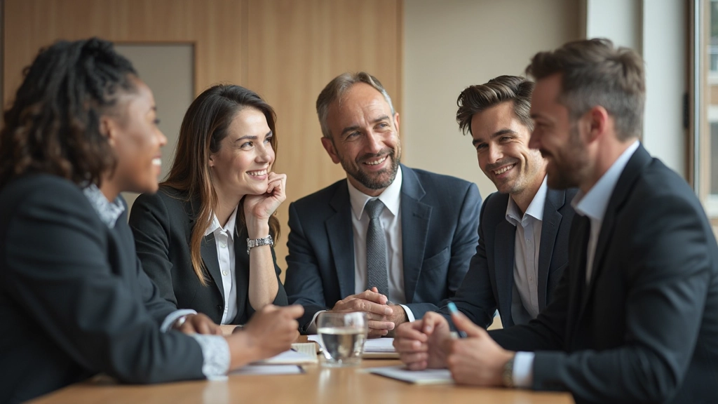 Team meeting na mediatie, positieve samenwerking, constructieve samenwerking op kantoor